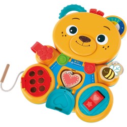Clementoni - 17856 - Busy Baby Bear - Gioco Educativo Tavola Montessori con Elementi in Legno, Stimola ManualitÃ  Fine, attivitÃ