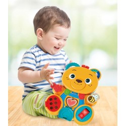 Clementoni - 17856 - Busy Baby Bear - Gioco Educativo Tavola Montessori con Elementi in Legno, Stimola ManualitÃ  Fine, attivitÃ