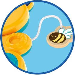 Clementoni - 17856 - Busy Baby Bear - Gioco Educativo Tavola Montessori con Elementi in Legno, Stimola ManualitÃ  Fine, attivitÃ