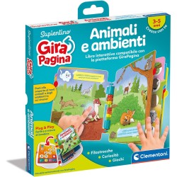 Clementoni - 16643 - Sapientino - Girapagina, Animali E Ambienti - Libro Educativo Ed Interattivo Per Stimolare L Interesse Alla