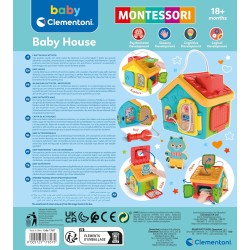 Clementoni - 17857 - Montessori Lock &amp; Key Activity House - Educativo 1 Anno, Giochi Montessori 12 Mesi, Elementi in Legno, 