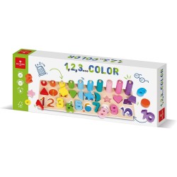 Dal Negro - 1,2,3... Color, gioco educativo in legno adatto ai bambini dai 3 anni in su