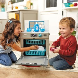 Little Tikes - La Prima Lavastoviglie - Elettrodomestico Realistico per Bambini - Giocattolo Interattivo con 14 Accessori da Cuc