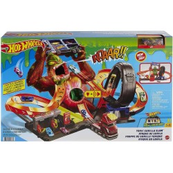Mattel - Hot Wheels City Assalto del Gorilla Velenoso - Playset con Lanciatore e Macchinina - Luci e Suoni - Collegabile ad Altr