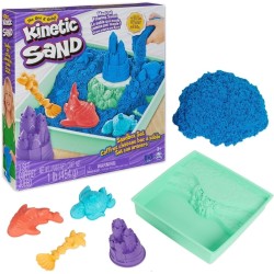 Kinetic Sand - Playset Castelli di Sabbia, Sabbia cinetica con Vaschetta, Sabbia Magica Colorata a Sorpresa 454gr, 3 Formine Inc