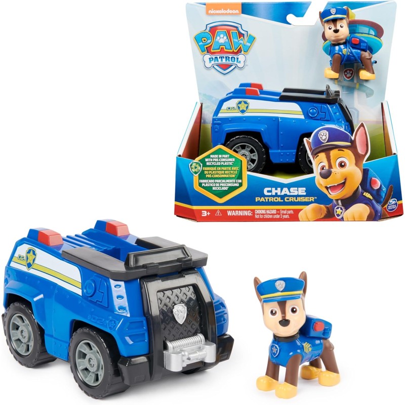 Paw Patrol - Macchina della Polizia di Chase, Veicolo e Personaggio Chase, Giochi Bambini, 3+ anni - 6069059