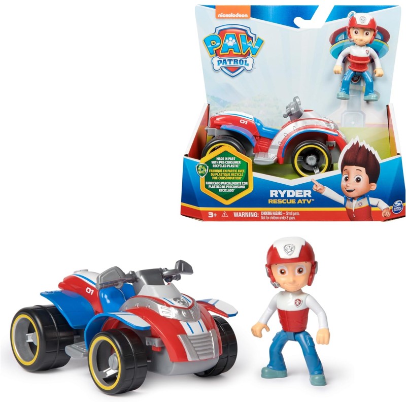 Paw Patrol - Quad di Salvataggio di Ryder, Veicolo e Personaggio Ryder, Giochi Bambini, 3+ Anni - 6069067