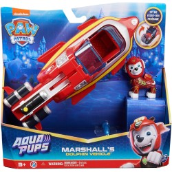 Paw Patrol - Veicolo Trasformabile Aqua Pups di Marshall per Avventure Marine, Personaggio di Marshall incluso, 3+ anni - 606613