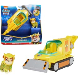 Paw Patrol - Veicolo Trasformabile Aqua Pups di Rubble per Avventure Marine, Personaggio di Rubble incluso, 3+ anni - 6066158