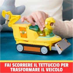 Paw Patrol - Veicolo Trasformabile Aqua Pups di Rubble per Avventure Marine, Personaggio di Rubble incluso, 3+ anni - 6066158