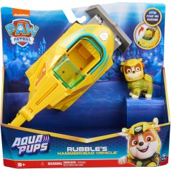 Paw Patrol - Veicolo Trasformabile Aqua Pups di Rubble per Avventure Marine, Personaggio di Rubble incluso, 3+ anni - 6066158