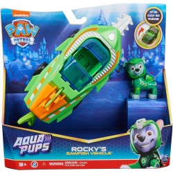 Paw Patrol - Veicolo Trasformabile Aqua Pups di Rocky per Avventure Marine, Personaggio di Rocky incluso, 3+ anni - 6066142