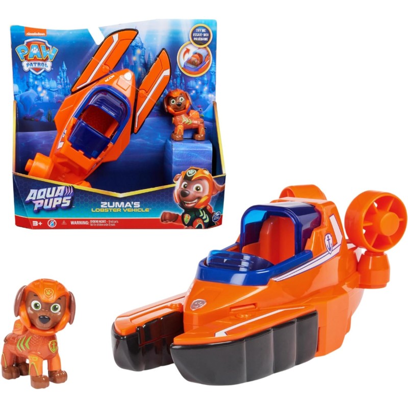 Paw Patrol - Veicolo Trasformabile Aqua Pups di Zuma per Avventure Marine, Personaggio di Zuma incluso, 3+ anni - 6066143