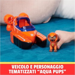 Paw Patrol - Veicolo Trasformabile Aqua Pups di Zuma per Avventure Marine, Personaggio di Zuma incluso, 3+ anni - 6066143