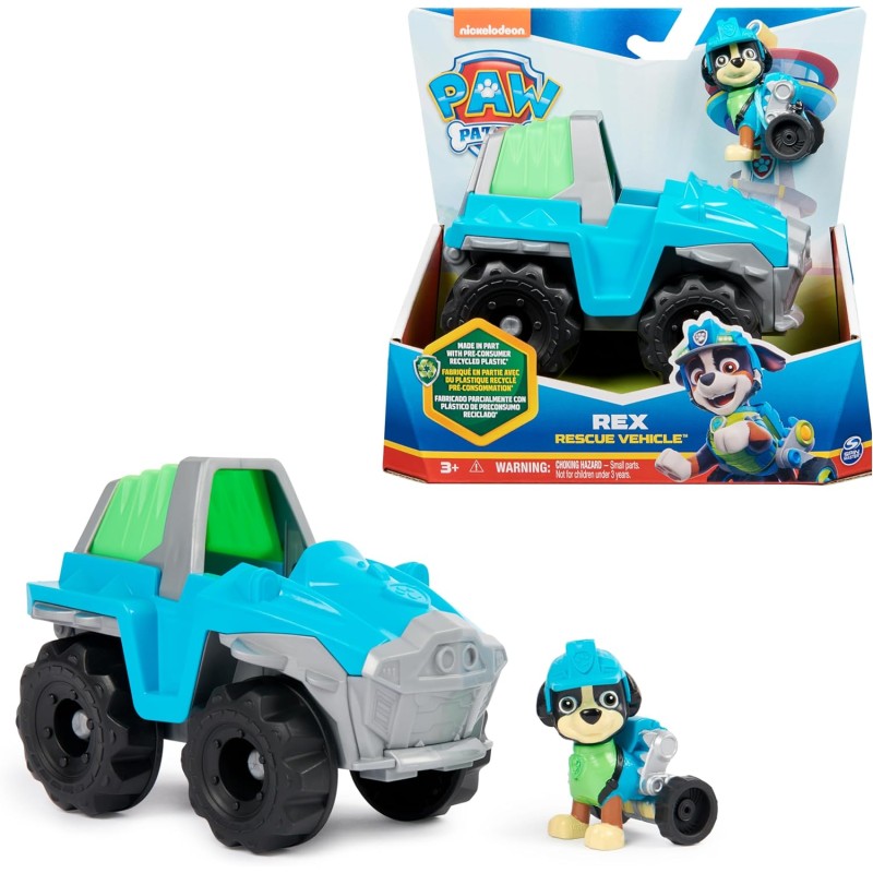 Paw Patrol - Veicolo da Salvataggio di Rex, Veicolo e Personaggio Rex,  3+ Anni - 6069070