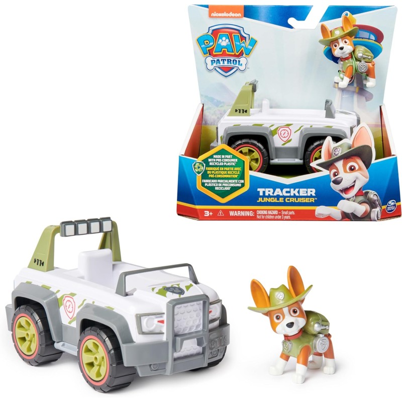 Paw Patrol - Veicolo Jungle Cruiser di Tracker, Veicolo e Personaggio Tracker, 3+ anni - 6069071