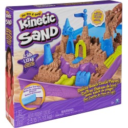 Kinetic Sand - Playset Regno di Sabbia, 1,13 kg di Sabbia Effetto Spiaggia, Formine e Accessori, Giochi Creativi, 3+ Anni - 6067