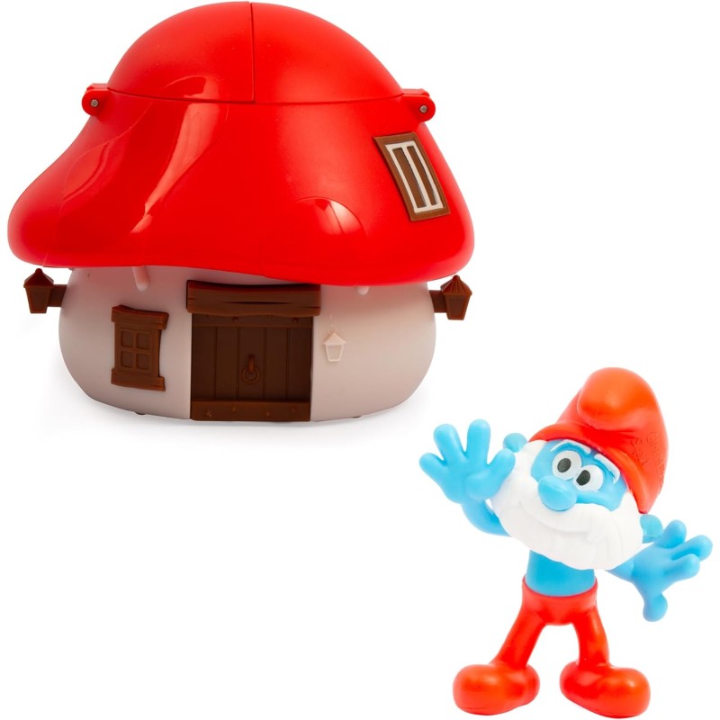 Giochi Preziosi - I Puffi, 1 Casa Fungo con 1 Figura 5,5 cm, Sorpresa, modelli casuali, Giocattoli per bambini dai 3 anni in su,