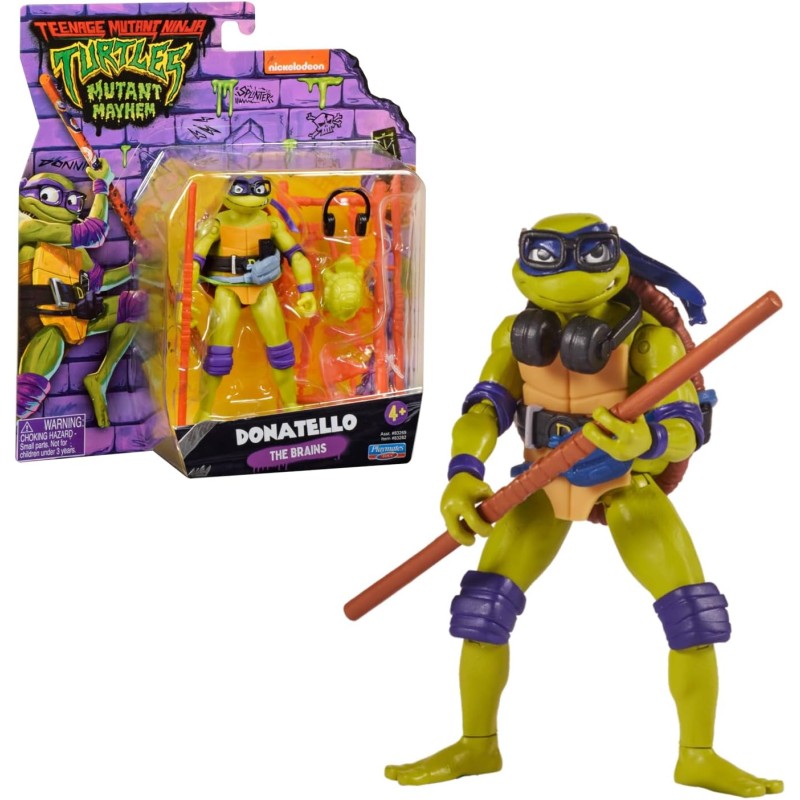 Giochi preziosi - Ninja Turtles, action figure da 12 cm, con armi, modello casuale, dai 4 anni, TU805