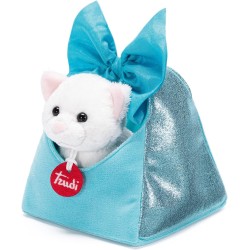 Trudi 29622 - Trudi Fashion Pets Gattino Borsa Azzurra 15x18x15 cm colore Bianco e Azzurro