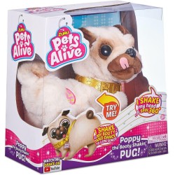 ZURU Pets Alive Poppy the Booty Shakin Pug, carlino di peluche elettronico 9521