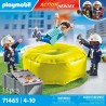 Playmobil - Action Heroes 71465 Materasso di salvataggio dei pompieri, con caschi, un megafono e un estintore - PM71465