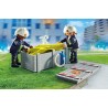 Playmobil - Action Heroes 71465 Materasso di salvataggio dei pompieri, con caschi, un megafono e un estintore - PM71465
