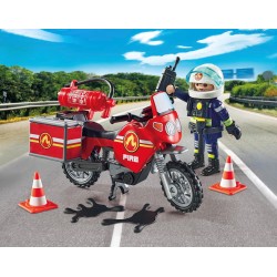 Playmobil - Action Heroes 71466 Moto dei pompieri, con una radio e un estintore, giochi di ruolo divertenti - PM71466