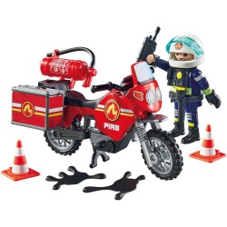 Playmobil - Action Heroes 71466 Moto dei pompieri, con una radio e un estintore, giochi di ruolo divertenti - PM71466