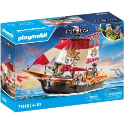 Playmobil - Pirates 71418 - Nave pirata, emozionanti avventure piratesche, playset con molti accessori come un telescopio, una b