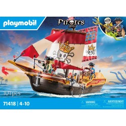Playmobil - Pirates 71418 - Nave pirata, emozionanti avventure piratesche, playset con molti accessori come un telescopio, una b