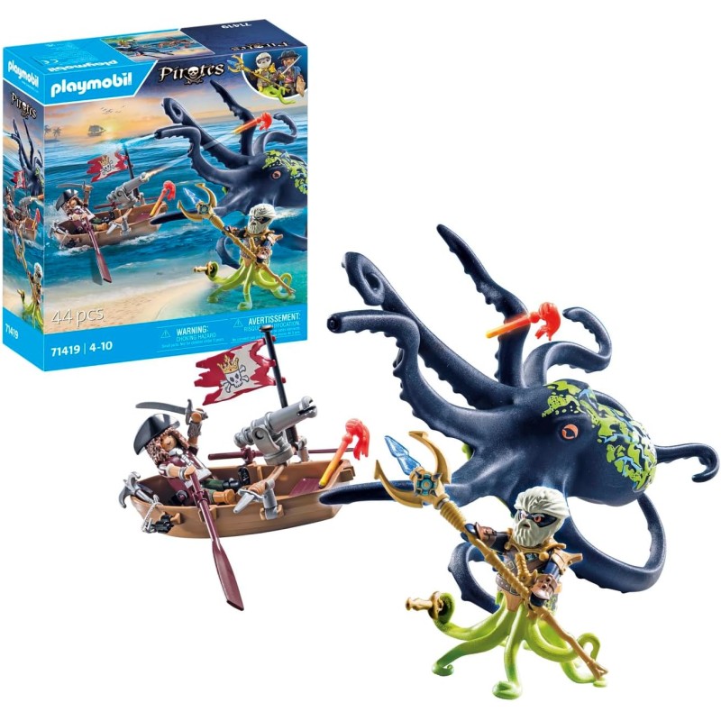 Playmobil - Pirates 71419 - Pirata contro piovra gigante, Pirati contro Deepers, la piovra ha una vera funzione di spruzzo d acq