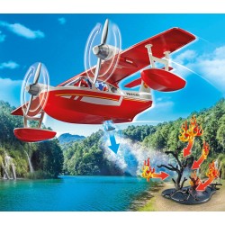Playmobil - Act!on Heroes 71463 - Idrovolante dei pompieri, missioni eroiche di soccorso, con un vigile del fuoco, giochi di ruo