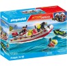 Playmobil - Act!on Heroes 71464 - Gommone dei pompieri e acquascooter, inclusi maschere da sub e pinne, giochi di ruolo diverten