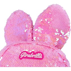 Nice Group - Girabrilla Bunny Backpack Pink, Zainetto Coniglio Rosa con Paillettes - NICE19081