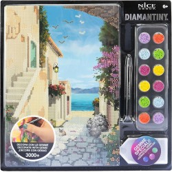 Nice Group - Diamantiny Level Up - Landscape Painting - AttivitÃ  Crystal Art, Diamond Painting Kit, crea il mosaico Seaside - N