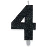 Candelina numero 4 di cera sweety nero glitter, DI73884