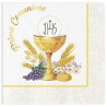 20 Tovaglioli 33 x 33 cm, Santa Comunione, bianchi con decorazioni, DI61666