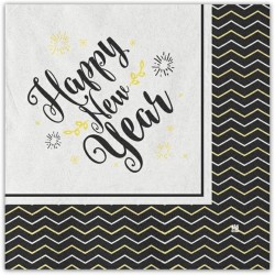 Tovaglioli Capodanno 33x33 Happy New Year 20 pz, DI30322