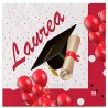 20 Tovaglioli 33 x 33 cm Laurea Prestige, colore rosso con decorazioni grafiche, DI74326