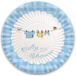 10 Piatti Ã˜ 18 cm Baby Shower Boy, azzurri, DI61721