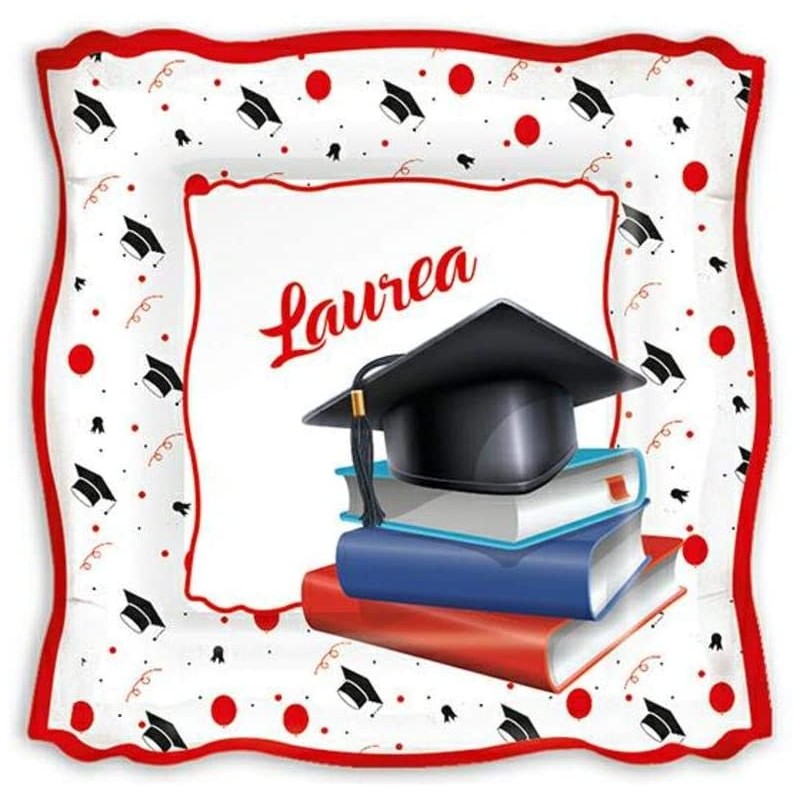 8 Piatti 24 x 24 cm, La Mia Laurea, DI61745