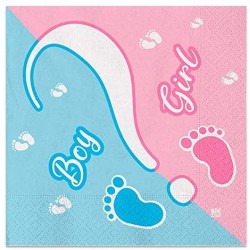 20 Tovaglioli carta, Boy and Girl, 33x33cm per Baby Shower, DI74302