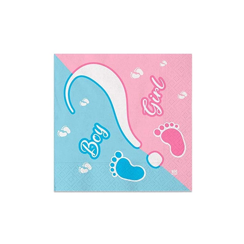 20 Tovaglioli carta, Boy and Girl, 33x33cm per Baby Shower, DI74302