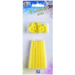 12 Candeline Classiche 8 cm, gialle, DI70405