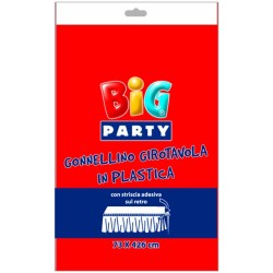 Big Party Gonnellino Girotavola di Plastica, Colore Rosso, 73x426cm, DI14273
