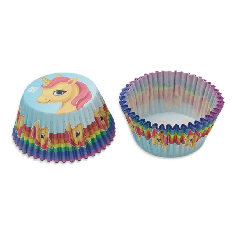48 Pirottini in carta alimentare Ã˜ 50 â€“ h32mm, tema Unicorni, DI42962
