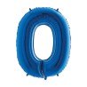 Palloncino Mylar Blu 102cm, Numero 0, DI42990
