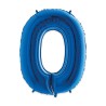 Palloncino Mylar Blu 102cm, Numero 0, DI42990