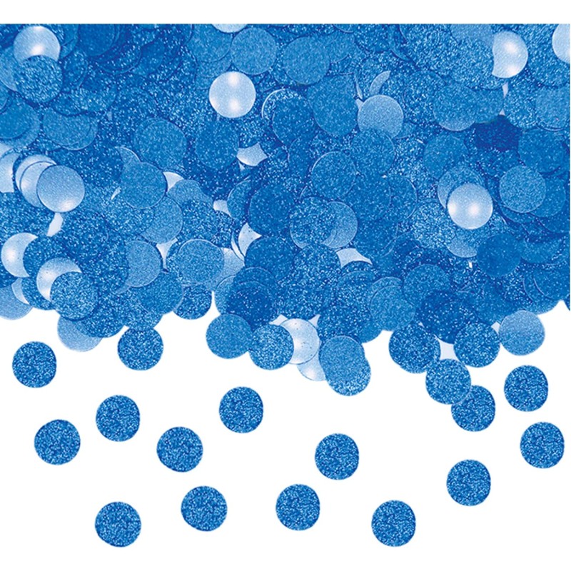 Coriandoli in Plastica Ã˜ 1 cm 20 gr Blu Glitter, DI50255